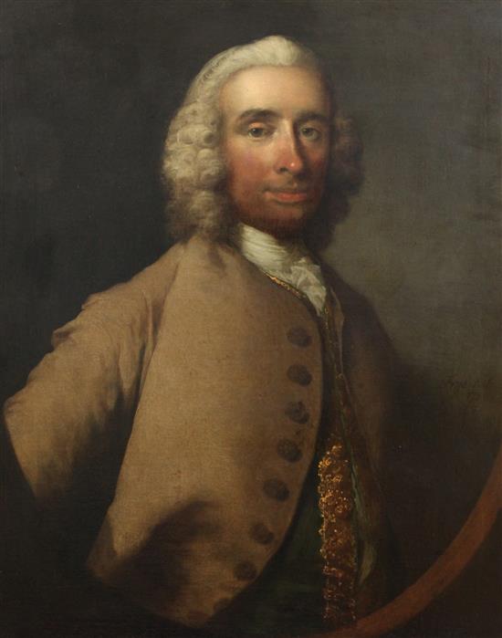 Thomas Frye (Irish c. 1719-1762), oil on canvas, half-length portrait of a gentleman (Palmes family)